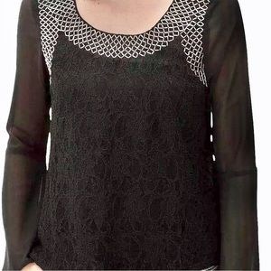 Buckle Leaf Method Top Sheer Black